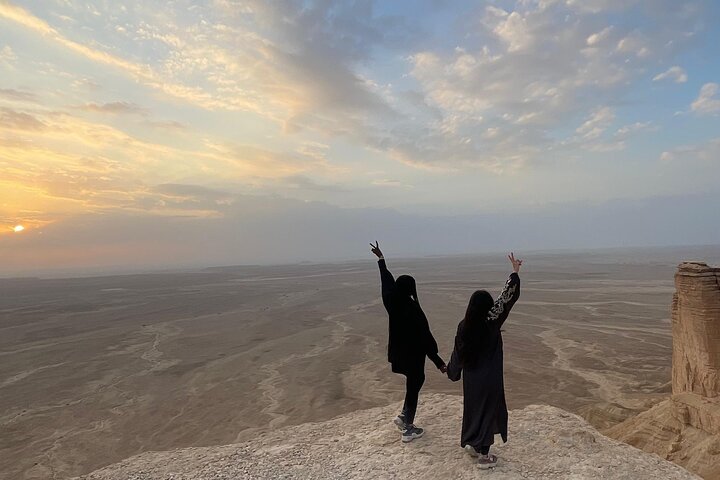 Edge of the World by 4x4 Car, Camels, Gazelles & Sunset
