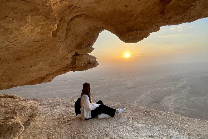 Edge of the World by 4x4 Car, Camels, Gazelles & Sunset