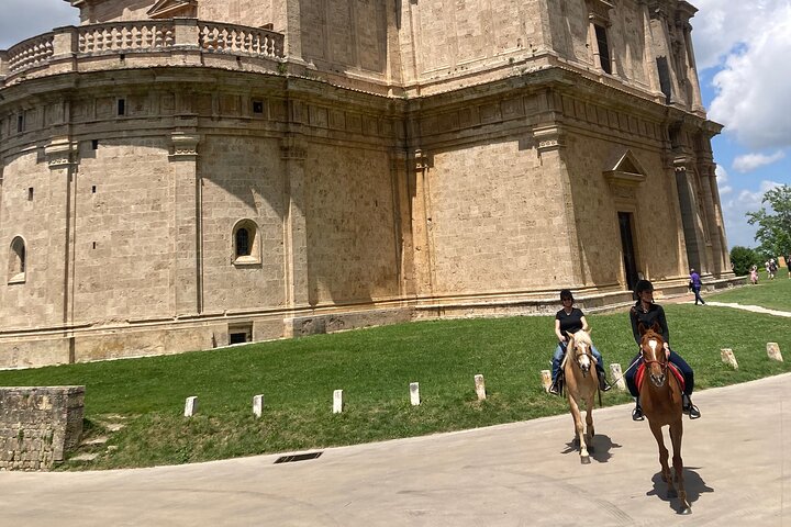 Horseback riding through the vineyards in Montepulciano Tuscany