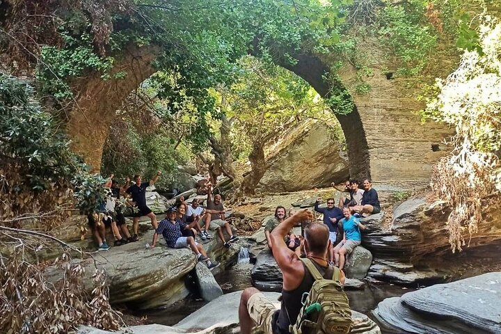 River Trekking to the Waterfall in Andros