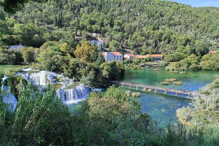 From Trogir, Seget, Okrug: Krka Waterfalls & Šibenik Culture Tour