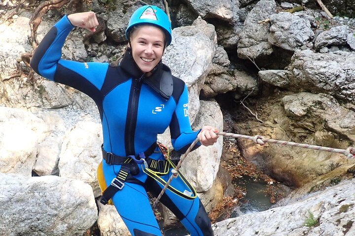 CANYONING in Susec from Bovec, Families welcome, photo service