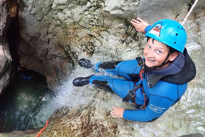 CANYONING in Susec from Bovec, Families welcome, photo service