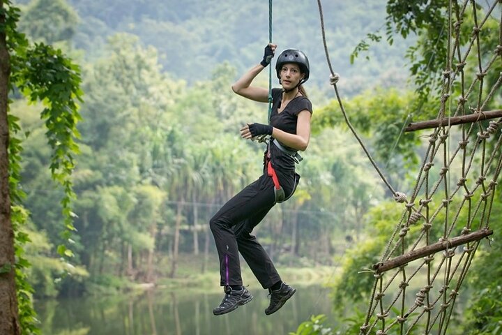 Fun Tree Top Zipline Adventure and Challenge in Kanchanaburi