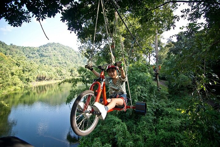 Fun Tree Top Zipline Adventure and Challenge in Kanchanaburi