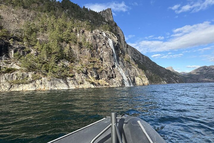 Fjord Tour with hidden cave, Preikestolen, Waterfalls and Goats