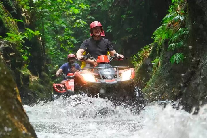Kuber ATV Bali through River, Rice Field, Tunnel and Waterfall
