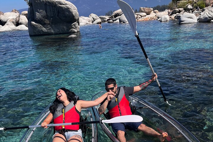 Lake Tahoe Clear Kayak Tour at Sand Harbor with Small Groups