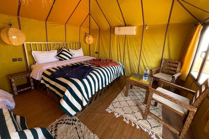 Merzouga Luxury AC/ Heating Camp: Camel Ride, Dinner & breakfast