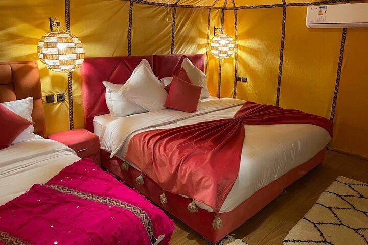 Merzouga Luxury AC/ Heating Camp: Camel Ride, Dinner & breakfast