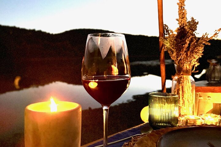 Boho Chic Picnic Dinner with Water Views