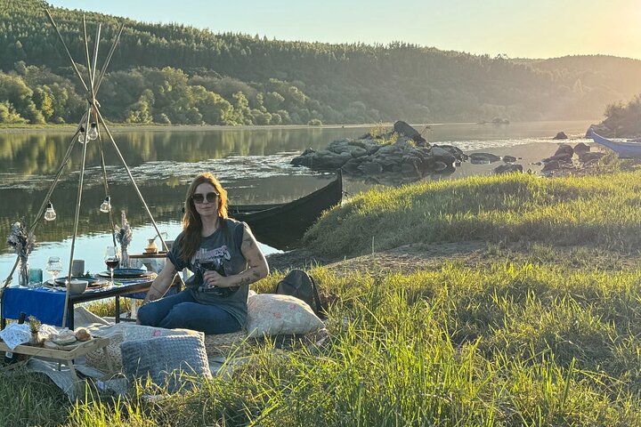 Boho Chic Picnic Dinner with Water Views