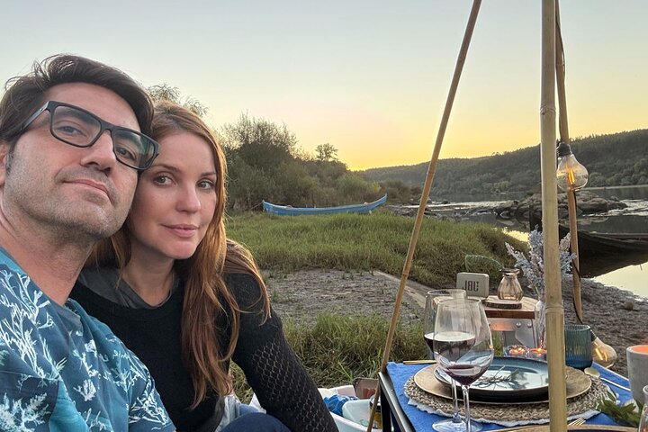 Boho Chic Picnic Dinner with Water Views