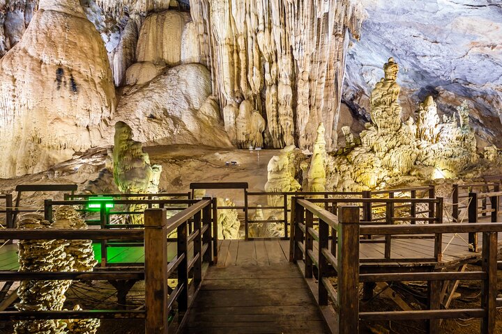 From Hue: Paradise Cave and Dark Cave Day Tour