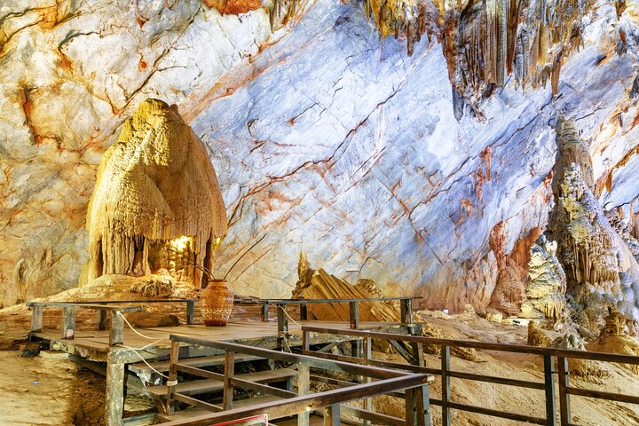 From Hue: Paradise Cave and Dark Cave Day Tour