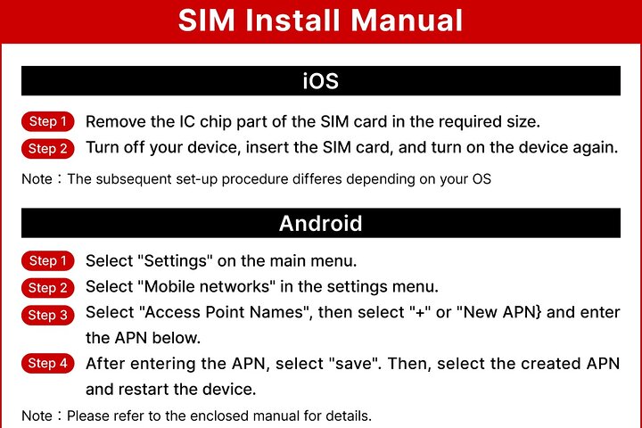 Unlimited 5G SIM card for Japan, Chubu Airport