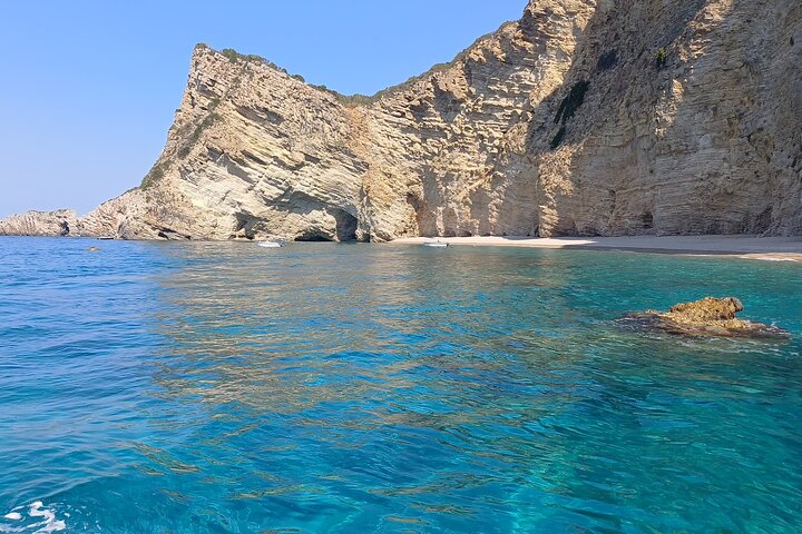 Paleokastritsa Corfu: Paradise, Yali Beach & Blue Caves Boat Tour