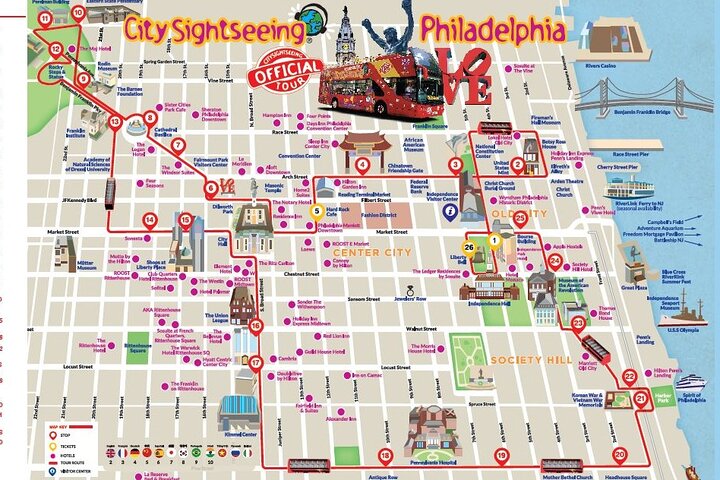 City Sightseeing Philadelphia HOHO Bus Tour + Bookable Extras