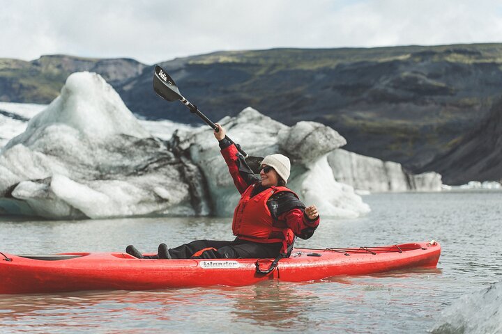 Kayaking on the Sólheimajökull Glacier Lagoon