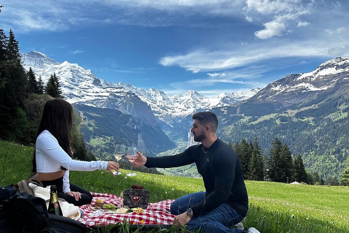 Cheese and chocolate on mountain summit