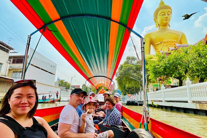 Hidden Bangkok Longtail Boat Tour to Big Buddha&Canal Life 2hrs