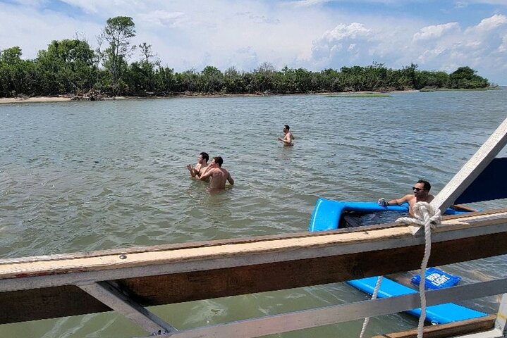 Private Tiki Boat Beach from Tybee Island Swim and Chill