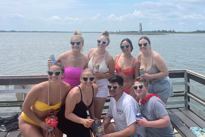 Private Tiki Boat Beach from Tybee Island Swim and Chill