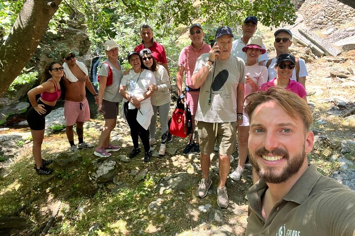 River Trekking to the Waterfall in Andros