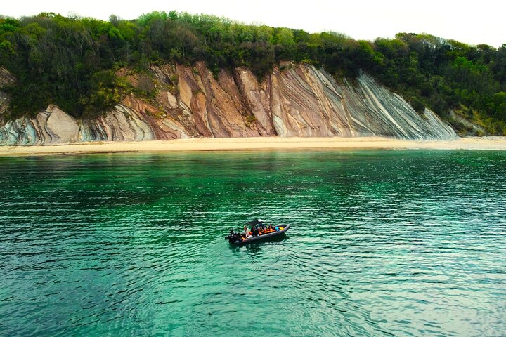 Sea excursion at sunset