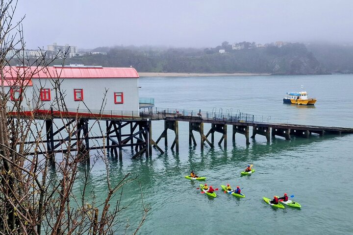 Guided kayaking trip exploring the secrets of the Tenby coastline