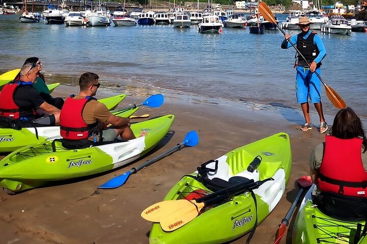 Guided kayaking trip exploring the secrets of the Tenby coastline