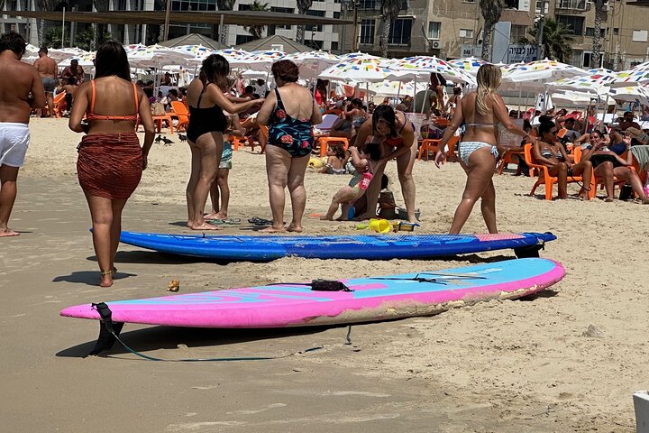 Professional Surfing Lessons at Beach Club TLV in Tel Aviv