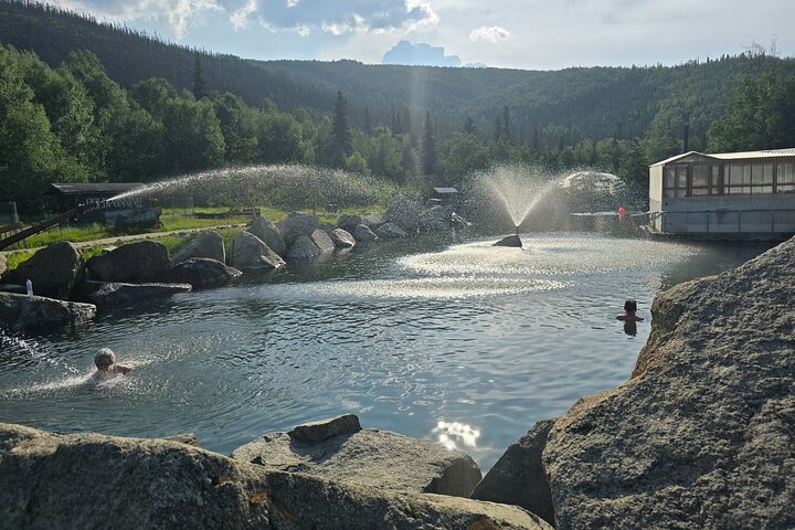 Midnight Sun Magic Chena Hot Springs Soak and Ice Museum Tour