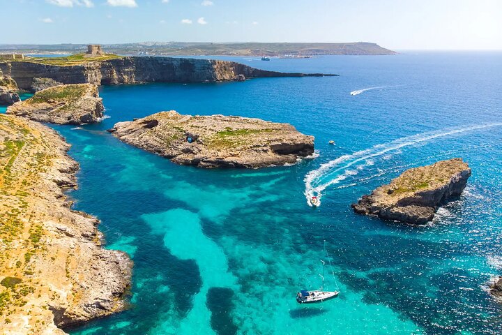 Comino, Crystal Lagoon and the Blue Lagoon Cruise from Sliema