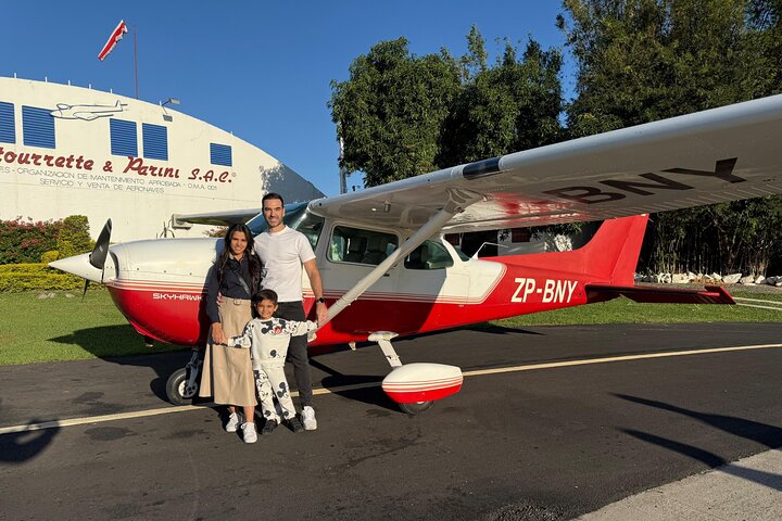 Panoramic Private Airplane Flight Experience Over Asuncion