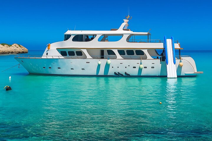 Protaras Turtle LUX Yacht with Slide, Optional BBQ & Transfers