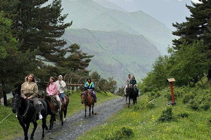 Horseback Riding Tour in Kazbegi to Elia Monastery (Easy)