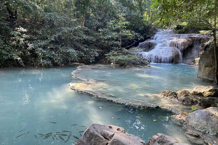 Kanchanaburi Erawan Waterfall and Train Along Death Railway Tour