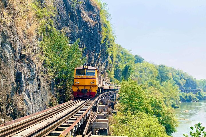 Kanchanaburi Erawan Waterfall and Train Along Death Railway Tour