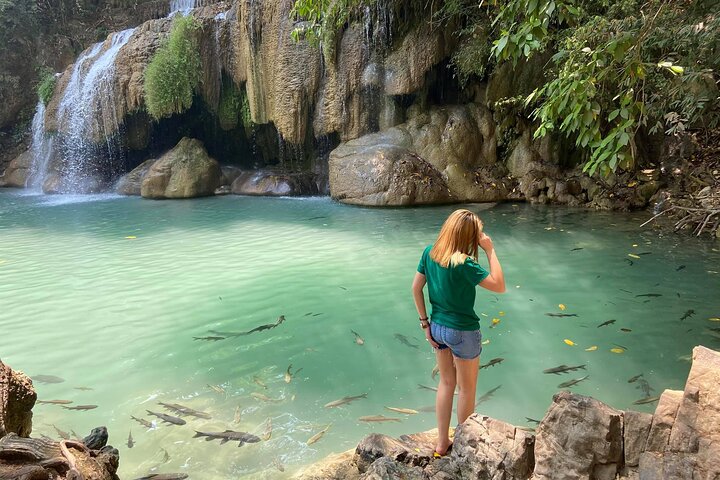 Kanchanaburi Erawan Waterfall and Train Along Death Railway Tour