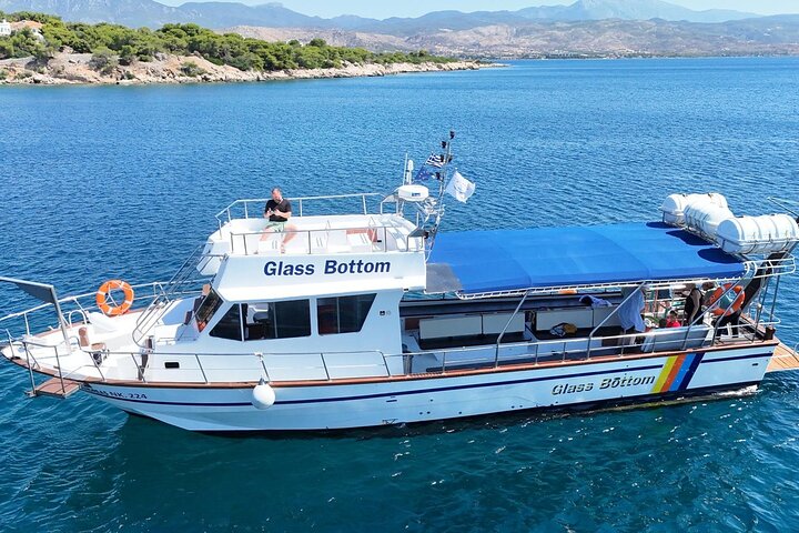 Corinth Canal & Saronic Gulf GlassBottom Cruise: 4h Swim & Buffet
