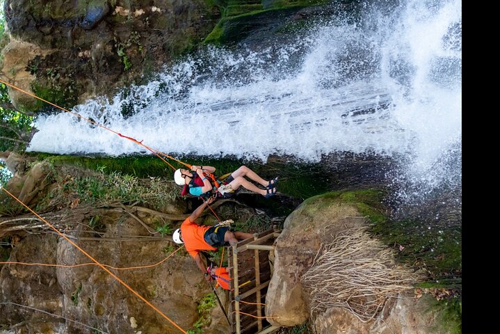 Guachipelin Waterfall Canyoning rappel- rock climbing + lunch