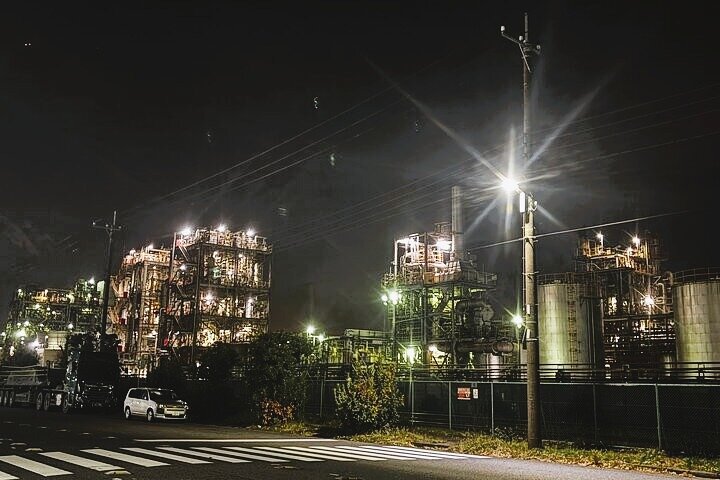 Kawasaki Night Factory Lights: Private Car Tour with Expert Guide
