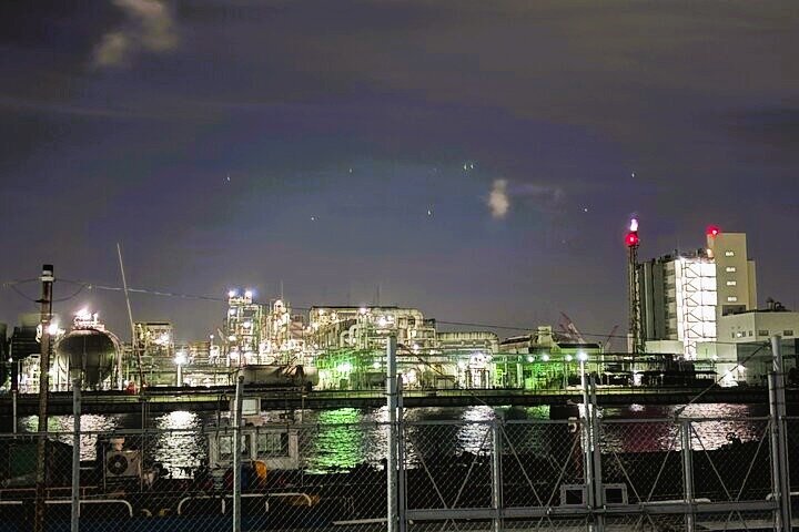 Kawasaki Night Factory Lights: Private Car Tour with Expert Guide