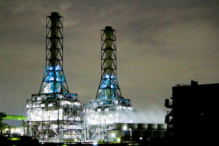 Kawasaki Night Factory Lights: Private Car Tour with Expert Guide