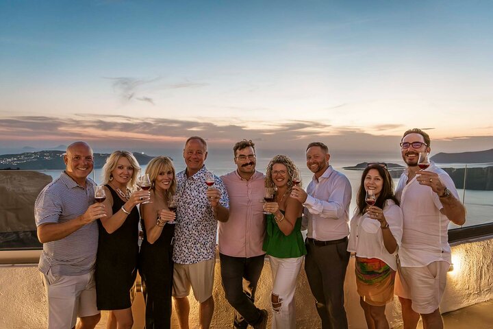 Santorini Wine Adventure with 12 Wine Tastings, Tapas and Sunset