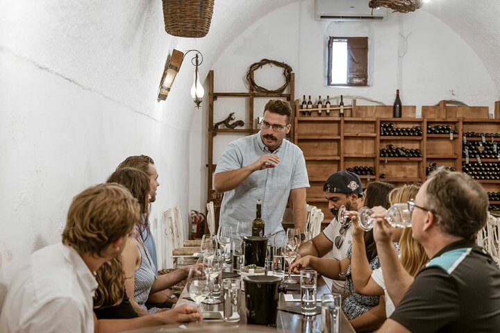 Santorini Wine Adventure with 12 Wine Tastings, Tapas and Sunset