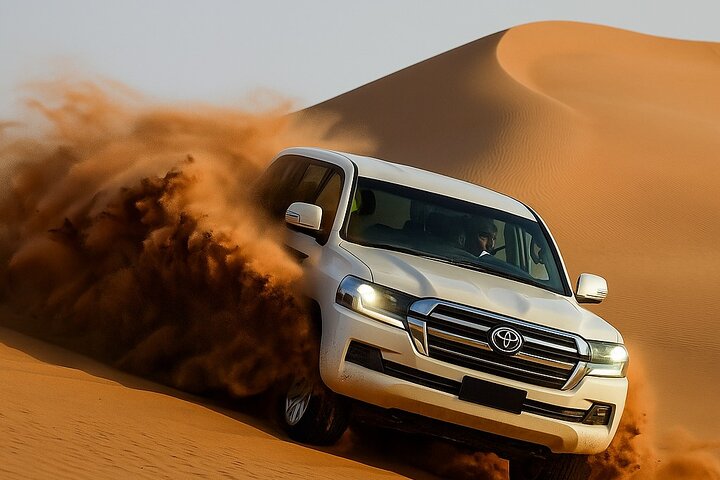 Dubai Desert Safari, Dune Bashing, Camel Ride, Sandboarding & BBQ