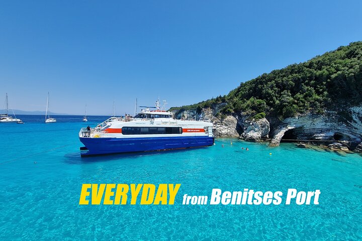 Paxos Antipaxos Blue Caves (Lakka Village) from Corfu