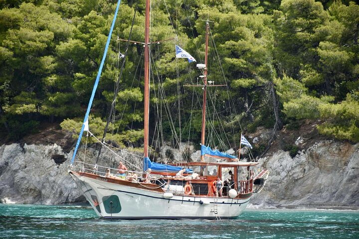 Skiathos Island Day Cruise on Traditional Wooden Sailboat